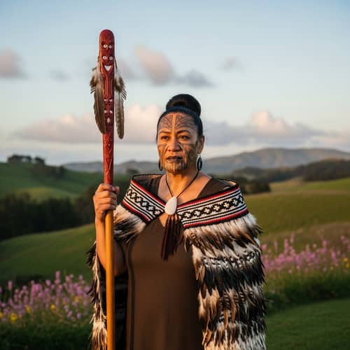 Māori Woman in Traditional Cloak | Authentic Cultural Portrait