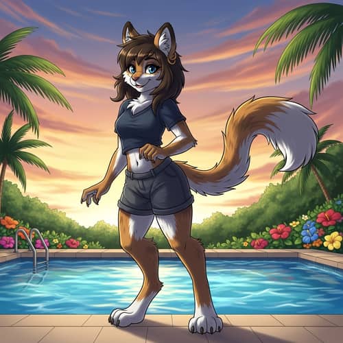 Resilient Middle-Eastern Female Character by Tropical Pool