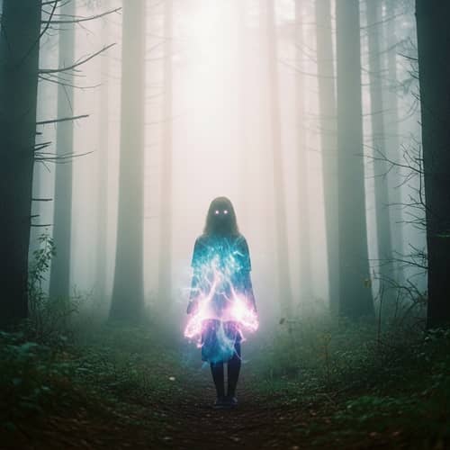 Mysterious Figure in Misty Forest | Dreamy Fantasy Captured