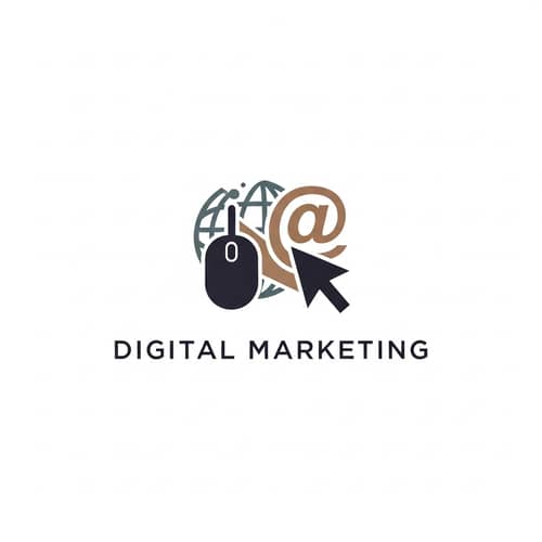 Faceless Digital Marketing Logo | Neutral Aesthetic Design