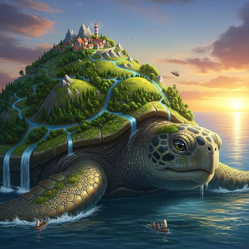 Gigantic Turtle - Amazing Illustration