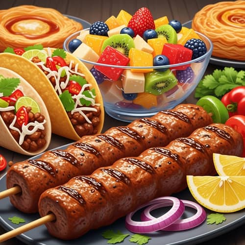 Global Street Food Delights - Vibrant Visual Feast