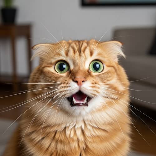 Humorous Expression of an Orange Cat