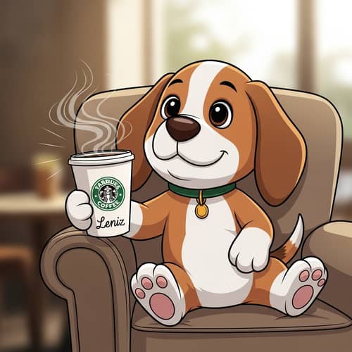 Cute Snoopy de Charlie Brown Holding Starbucks Cup with Leniz