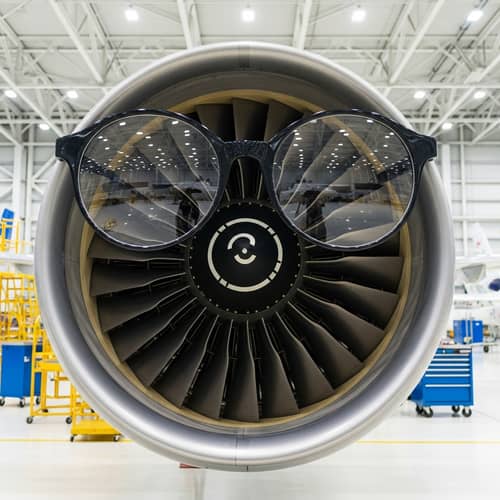 Turbofan Engine Wearing Glasses