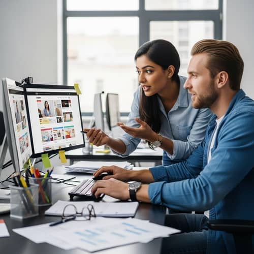 Collaborative E-Commerce Website Design in Modern Office