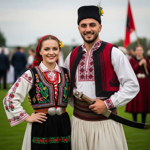 Traditional Polish and Albanian Attires - Cultural Harmony Captured