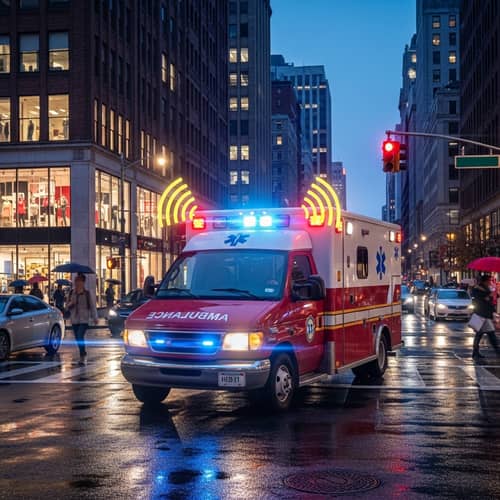 Ambulance Sound Image: Realistic Urban Street Scene