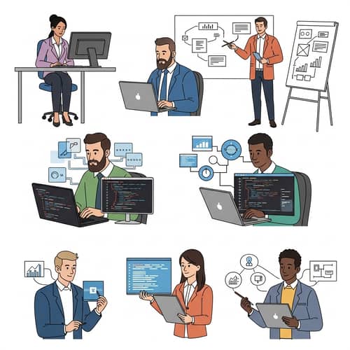 Diverse Office Team Working Together | Tech Professionals