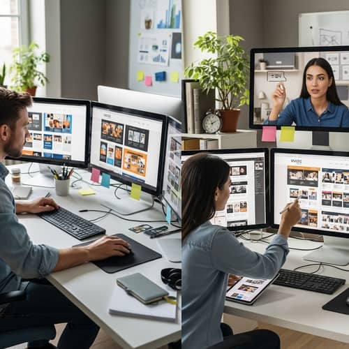 Day in the Life of Website Designers: Collaborative Workspace