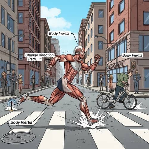Dynamic Sprinter Demonstrates Body Inertia in Urban Setting