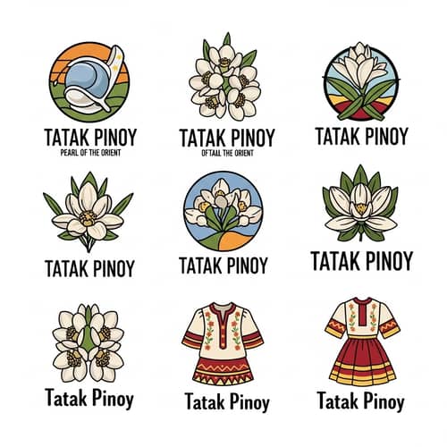 Distinctive Tatak Pinoy Logos: Pearl of Orient, Sampaguita, Baro't Saya