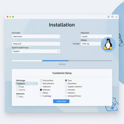 Contemporary Minimalist Linux OS Installation Interface Design