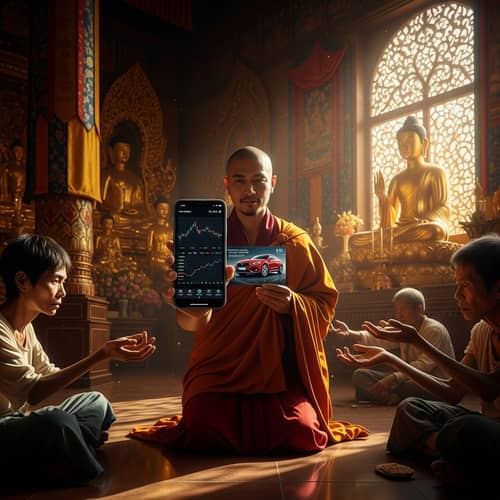 Buddhist Devotee Prioritizing Status over Compassion