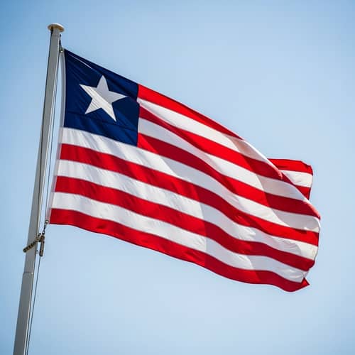 Liberia Flag Waving in Sky | Historic Election Event Photo