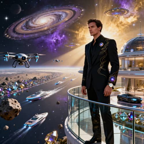 Cosmic Magnate in a Luxurious Galaxy Landscape Cosmic Magnate in a Luxurious Galaxy Landscape