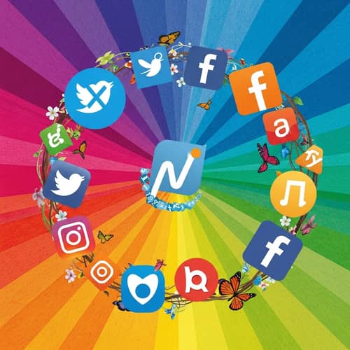 Vibrant Social Media Logos: Diversity in Colorful Display