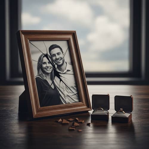 Divorce Illustration: Broken Union & Sadness Symbolized
