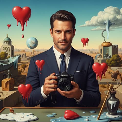 Surreal Portrait of a Man Embodying Fatherly, Brotherly, and Friendly Roles