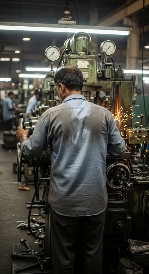 Dedicated South Asian Factory Worker Portrait
