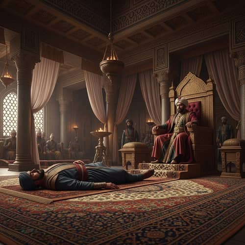 Jahiliyyah Period: Sultan's Grand Palace Scene with Middle-Eastern Man