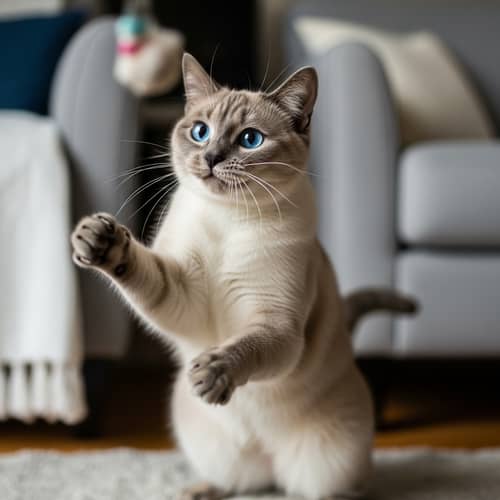 Twilight-Colored Feline: Joyful and Playful Companion