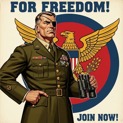 Vintage Military Poster Design | Mid-Century Propaganda Art