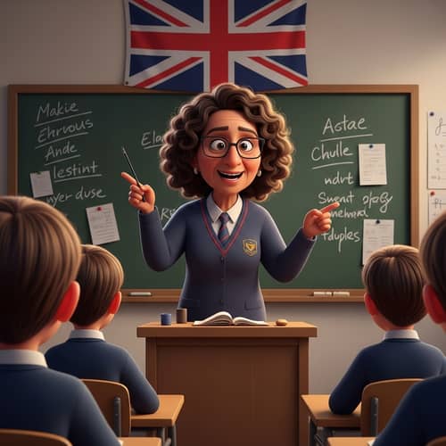 Digital Animation: Middle Eastern Woman Teaching in Classroom