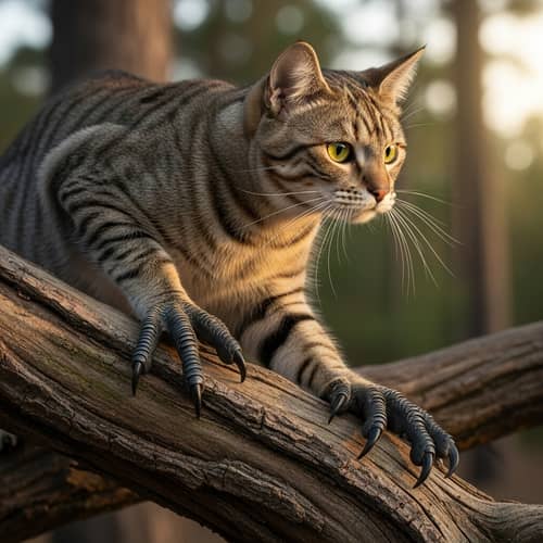 Cat with Talons Like a Hawk - Unique Feline Creature