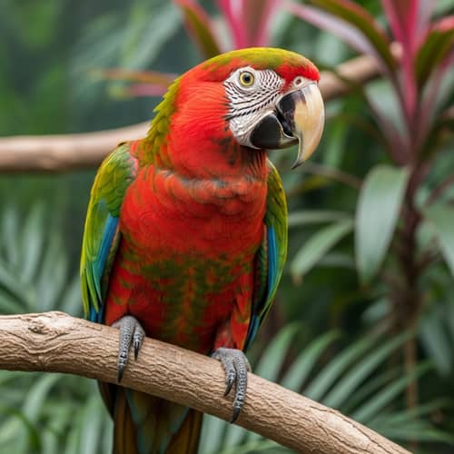 Colorful Parrot in Tropical Jungle - Exotic Bird Watching Experience