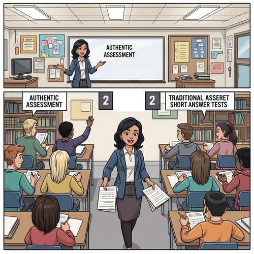 Authentic vs Traditional Assessment Methods in Classroom | Engaging Comic Strip