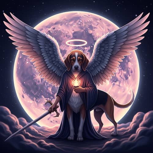 Celestial Canine Fusion: Symbol of Duality and Balance
