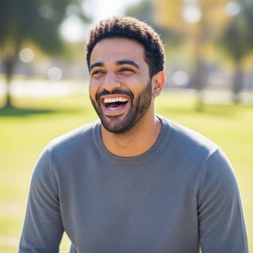 Authentic Joy: Middle-Eastern Man Radiating Happiness