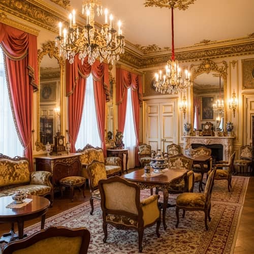 Luxurious Late 19th-Century Salon with Vintage Style
