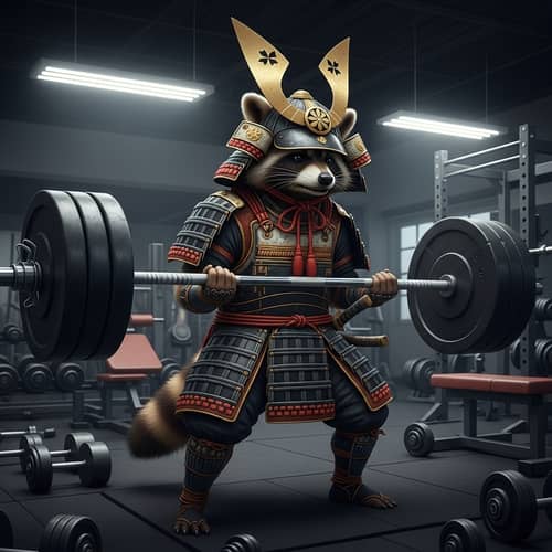 Shogun Raccoon Weightlifting | Gym Samurai Workout