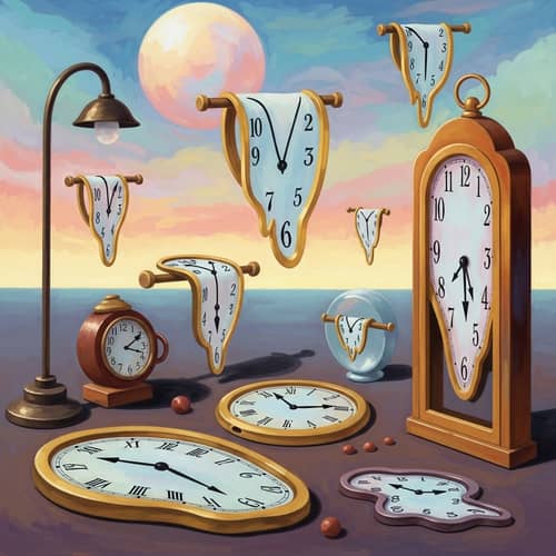 Surreal Ephemeral Time Art: Dalí-Inspired Dreamlike Composition