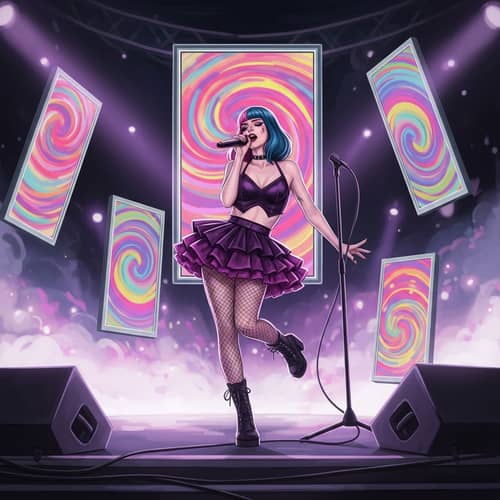 Female Pop Singer | Psychedelic Pop Art Stage Performance