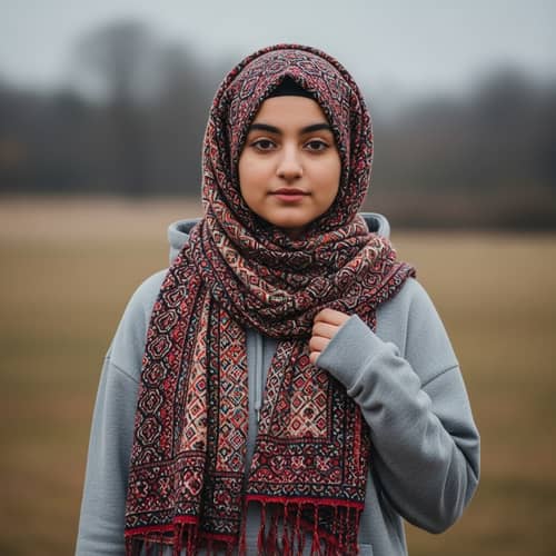 Colorful Hijab Fashion for Teenage South Asian Girl