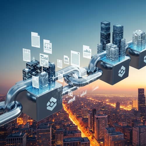 Blockchain Technology in Real Estate Management | City Skyline View