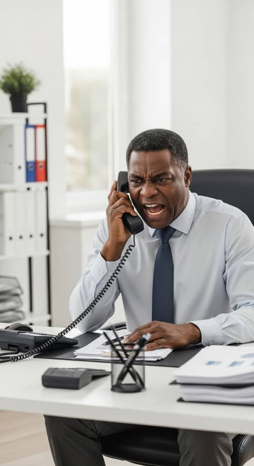 Angry Man Screaming into Phone at Work | Powerful Expression of Anger