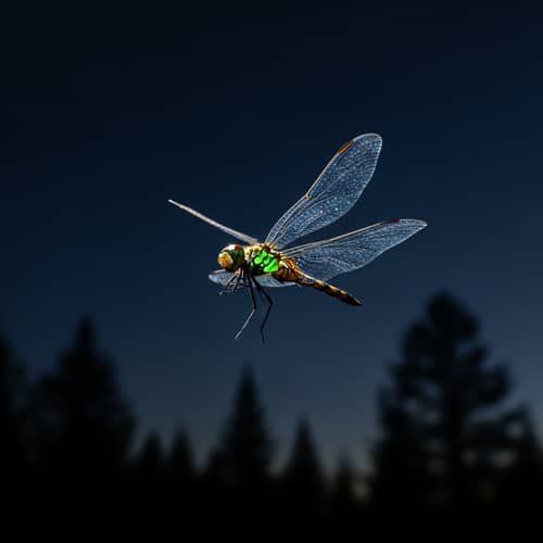 Glowing Dragonfly in Majestic Forest | Tranquil Nature Ballet