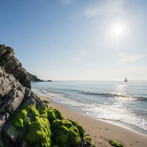 Coastal Beauty: Sandy Beach & Gentle Waves