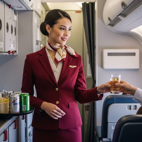 Professional Marrone Flight Attendant Uniform | International Airline