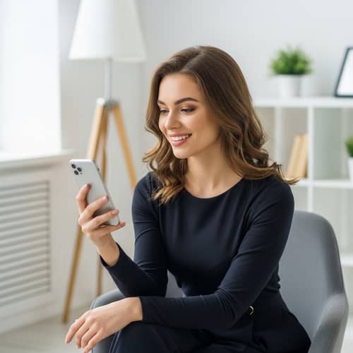 Professional Caucasian Model Posing with Phone | Positive Vibes
