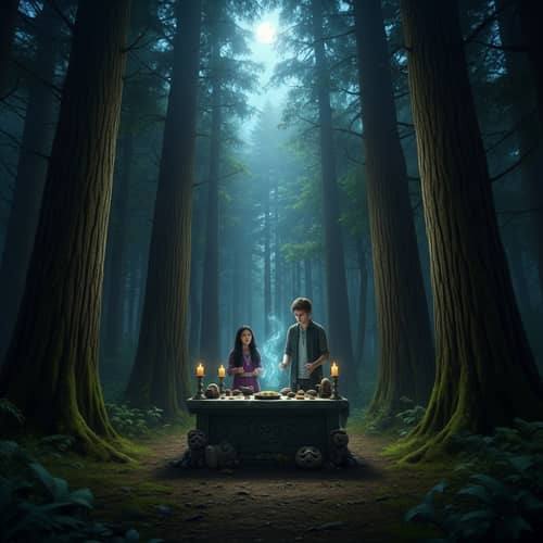 Enchanting Forest Black Magic Ritual | Mystical Scene