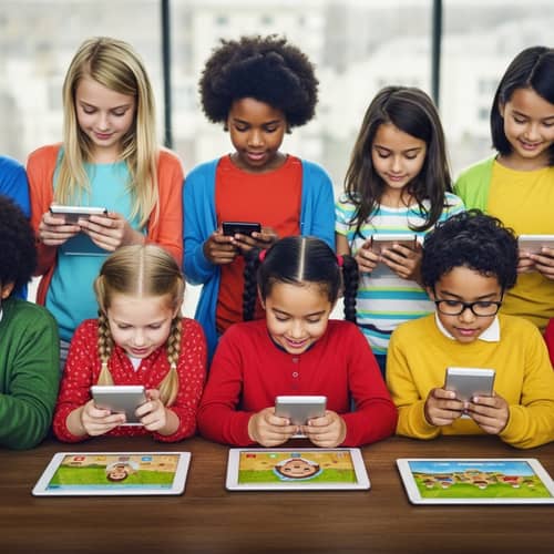 Children Engaging with Modern Technology