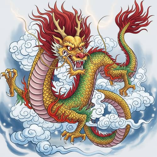 Majestic Chinese Dragon Painting | Traditional Aesthetics