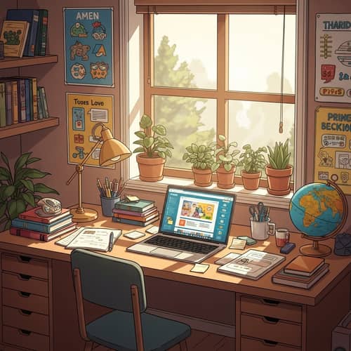 Home-based Learning Environment: Bright & Inviting Setup