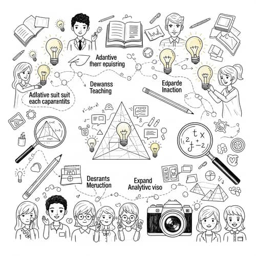 Innovative Education Scene with Diverse Educators and Illuminating Ideas