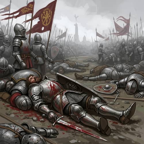 13th Century Bohemian Knight on Battlefield Sketch